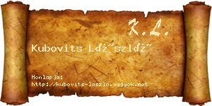Kubovits László névjegykártya